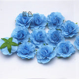 Artificial Silk Rose Flower Heads Wedding Home Party Decor Bridal Bouquet Charms Scrapbooking DIY Pack of 20PCS -Blue