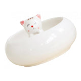 Maxbell Creative Cute Ceramic Flower Pot Succulent Plant Container White Cat