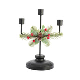 Maxbell Christmas Candle Holder Taper Candle Holder Iron Candlestick for Party 3 Heads Height24.2cm