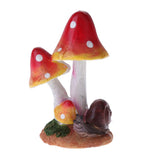 Max Resin Fairy Garden Ornament Miniature Home Decor Snail Red Mushroom