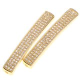 Maxbell Fashion Loose Long Flat Spacer Beads DIY Bracelet  Gold White zircon