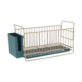 Maxbell Dish Drying Rack Dish Drainer Organizer Rack for Dining Room Restaurant Aureate Narrow