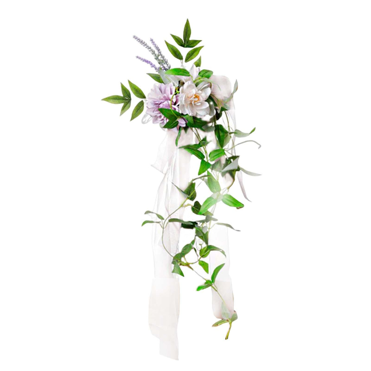 Maxbell Wedding Chair Decorations with Leaves and Ribbons for Wedding Backdrop B 60cm x 15cm