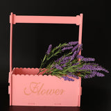 Maxbell Handmade Flower Basket Wooden Flower Pot Home Garden Decoration Pink