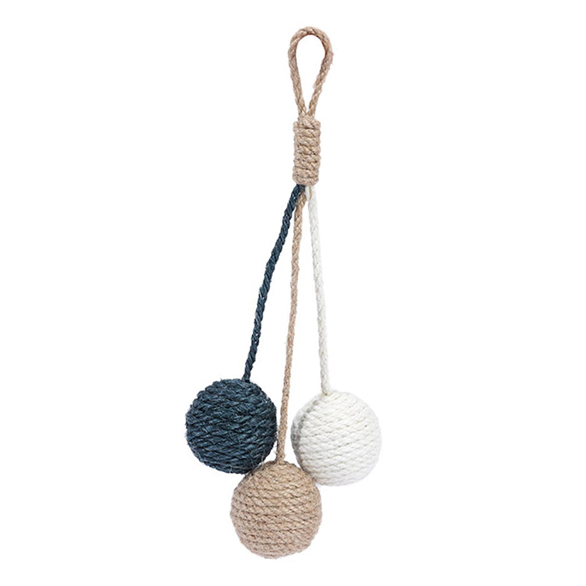 Maxbell Funny Cat Toy Balls Sisal Interactive Pet for Pet Supplies Kitten Blue Beige White