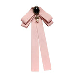 Maxbell Ribbon Bow Tie Brooch Neck Tie Cocktails Party Graduation Bowknot Brooch Pin Pink