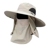 Maxbell Sun Cap with Detachable Neck Flap Cover Beach Backpacking Unisex Fishing Hat Beige