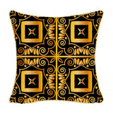 Max Gold Trimmed Square Flannel Throw Piwllow Cover 18"x18" with Zipper Style 2