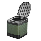 Maxbell Portable Toilet Trash Can Camping Folding Toilet for Long Trips Fishing Boat Round Green