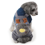 Maxbell Pet Dog Clothes Double-Layer Corduroy Four-Legged Cotton Coat Deep Blue M