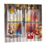 Max Christmas 3D Curtains Digital Printed Window Drapes for Bedroom 2 Panels C