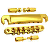 Maxbell 2Pcs Guitar Bridge Accessories Replace Kit for Electric Guitar Replace Parts Golden