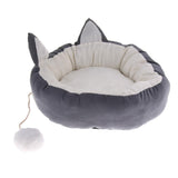 Max Pet Cat Dog Puppy Round Bed Soft Plush Warm House Nest Mat Cushion Gray M