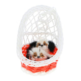 Maxbell Simulation Faux Fur Double Animal Models in Hanging Basket Home Decor Dog