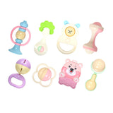 Maxbell 8PCS/SET Baby Rattles Teether Toy Baby Newborn Toddler Infant Developmental Toys Multi-Color A