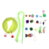 Maxbell 19Pcs Pet Toys Assortments Tunnel Interactive Toy 19Pieces-Green Cat Tunnel