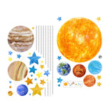 Maxbell Solar System Planets Wall Sticker Removable for Kids Room Nursery Classroom