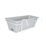 Maxbell Vegetable Flower Planter with Shelf Window Flower Box for Balcony Rail Porch Light gray