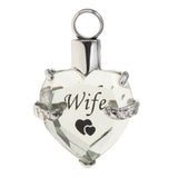 Maxbell Crystal Heart Cremation Jewellery Ash Urn Pendant Keepsake Necklace Wife
