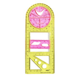 Maxbell Multifunctional Geometric Ruler Supplies Office Mathematics Drawing Template Red Yellow Primary