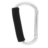 Maxbell Portable Large D Ring Snap Hook Aluminum Carabiner Cushion Grip 12mm silver