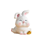 Maxbell Rabbit Statue Miniature Desktop Ornament Animal Sculpture for Bedroom Decor StyleD