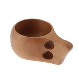 Max Nordic Style Wood Craft Drinking Cup Finland Handmade Dual Mug 2 Holes