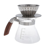 Maxbell Pour Over Coffee Maker Brewer Pot Carafe and Aluminum Filter Set 4 Cups 17oz