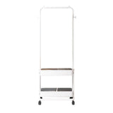 Maxbell Clothing Rack with Wheels Clothes Drying Rack for Bedroom Laundry Room White