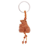 Max Chinese Solid Mahogany Carving Car/Bag/Purse Key Ring Pendant Keychain 2