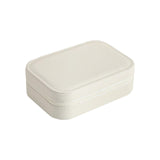 Maxbell Earrings Necklaces Travel Case Holder Double Layer Removable Partition White