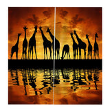 Max Set of 2 Panel Digital Photo Printing Blackout 3D Curtains Giraffe