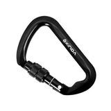 Maxbell Climbing Carabiner Clip Sturdy for Camping Hammock Rappelling Mountaineering Black  Screw Lock