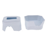 Maxbell 2Pcs Reptile Shelter Hiding Cave Food Bowl For Lizards Gecko Spider Frog White