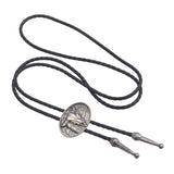 Maxbell Bolo Tie Oval Pendant Necklaces Retro Delicate Jewelry for Daily Work Gifts Argent