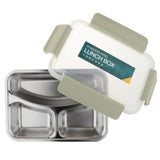 Maxbell Stainless Steel Lunch Box Dinnerware Kids Food Container Green S three case