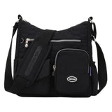 Maxbell Multi-Pocket Waterproof Nylon Casual Bag Handbags for Women Travel College black