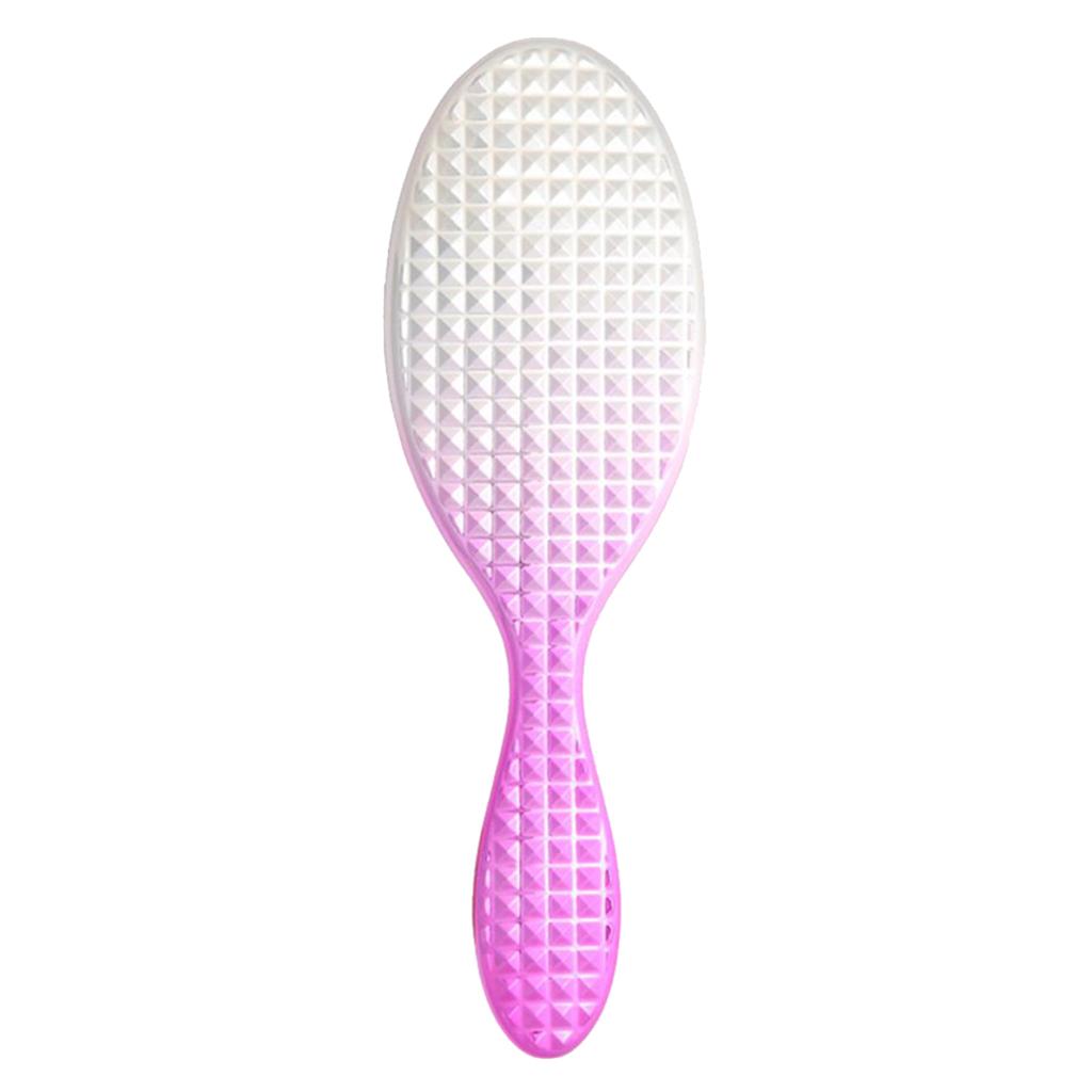 Maxbell Oval Rubber Paddle Brush Massage Cushioned Hairbrush Hair Detangler Comb Silver