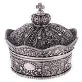 Maxbell Retro Crown Shape Jewelry Box Rose Sculpture Trinkets Chest Jewelry Case