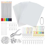 Maxbell Heat Shrink Plastic Sheets Set Shrinky Film for Keychain 198 Pieces