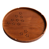 Max Round Wood Serving Tray Tea Plate Kitchen Tableware Platter  tea--30cm