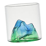 Maxbell Creative Mountain Style Wine Glass Tea Cup for Entertaining Dining Man Gifts vert hills