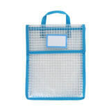 Maxbell Book Pouch Bags with Carrying Handle Handbag Mesh Storage Bag for Organize Blue