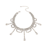 Maxbell Neckchain Fashion Decoration Exquisite Sexy Pendant for Wedding Party Bridal Argent