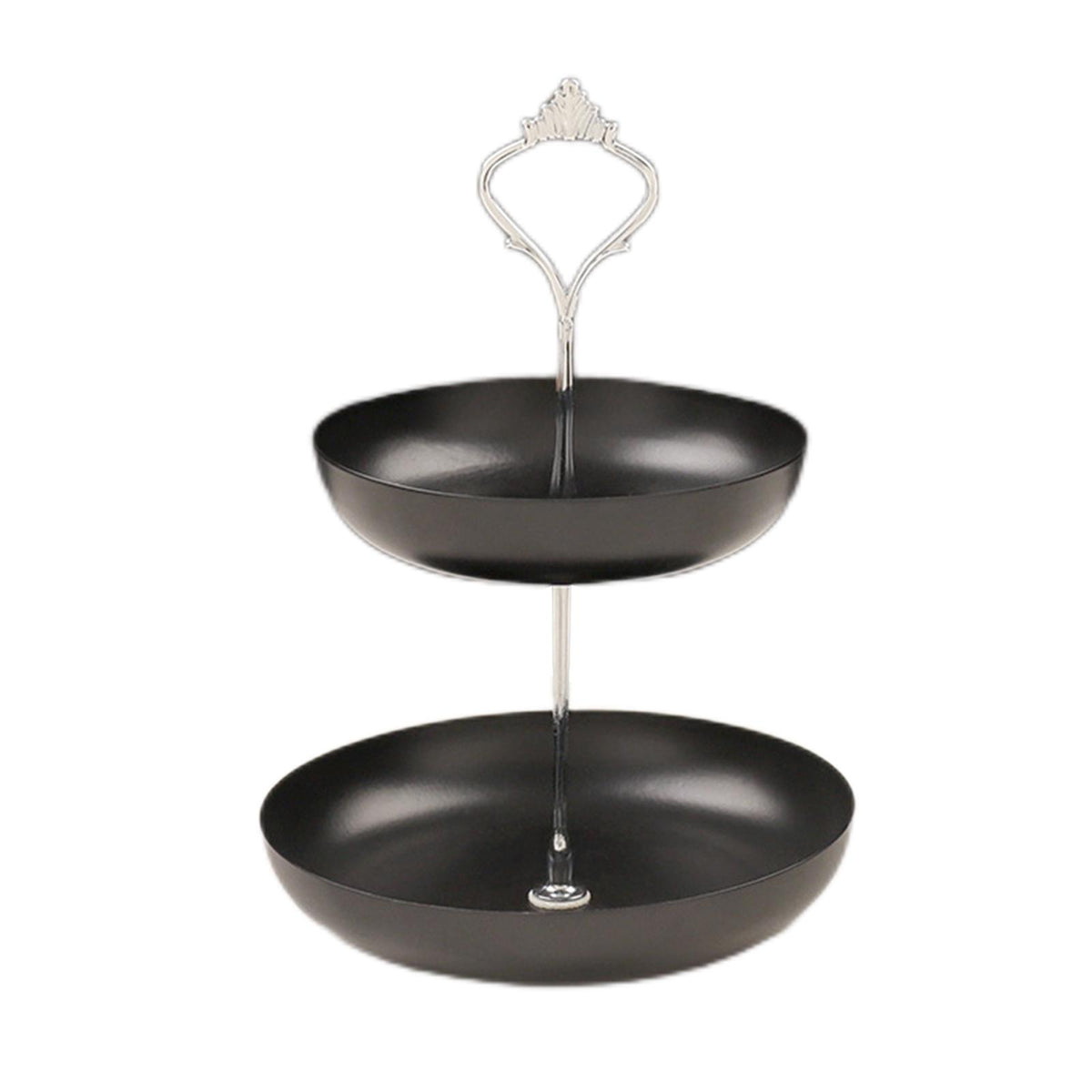 Maxbell Snack Tray 2 Tier Cupcake Stand Cosmetic Storage Rack for Party Desktop Black
