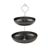 Maxbell Snack Tray 2 Tier Cupcake Stand Cosmetic Storage Rack for Party Desktop Black