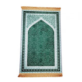 Maxbell Elegant Muslim Prayer Rug Ramadan Gift Exquisite for Eid Bay Window Hallway green