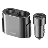 Maxbell Car Charger Dual USB Dual Cigarette Lighter 12V 24V Quick Charge Black