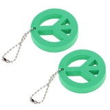 Maxbell 2 Pieces Round Buoy EVA Floating Keychain Keyring Yachting Key Float Green