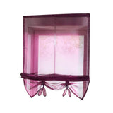 Max Roman Curtain, Tie Up Shade, Rod Pocket Window Valances Burgundy 120x155cm